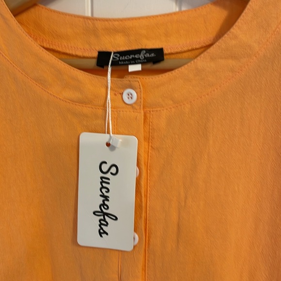 Linen Cotton blend tunic dress. It has pockets! - Picture 2 of 4